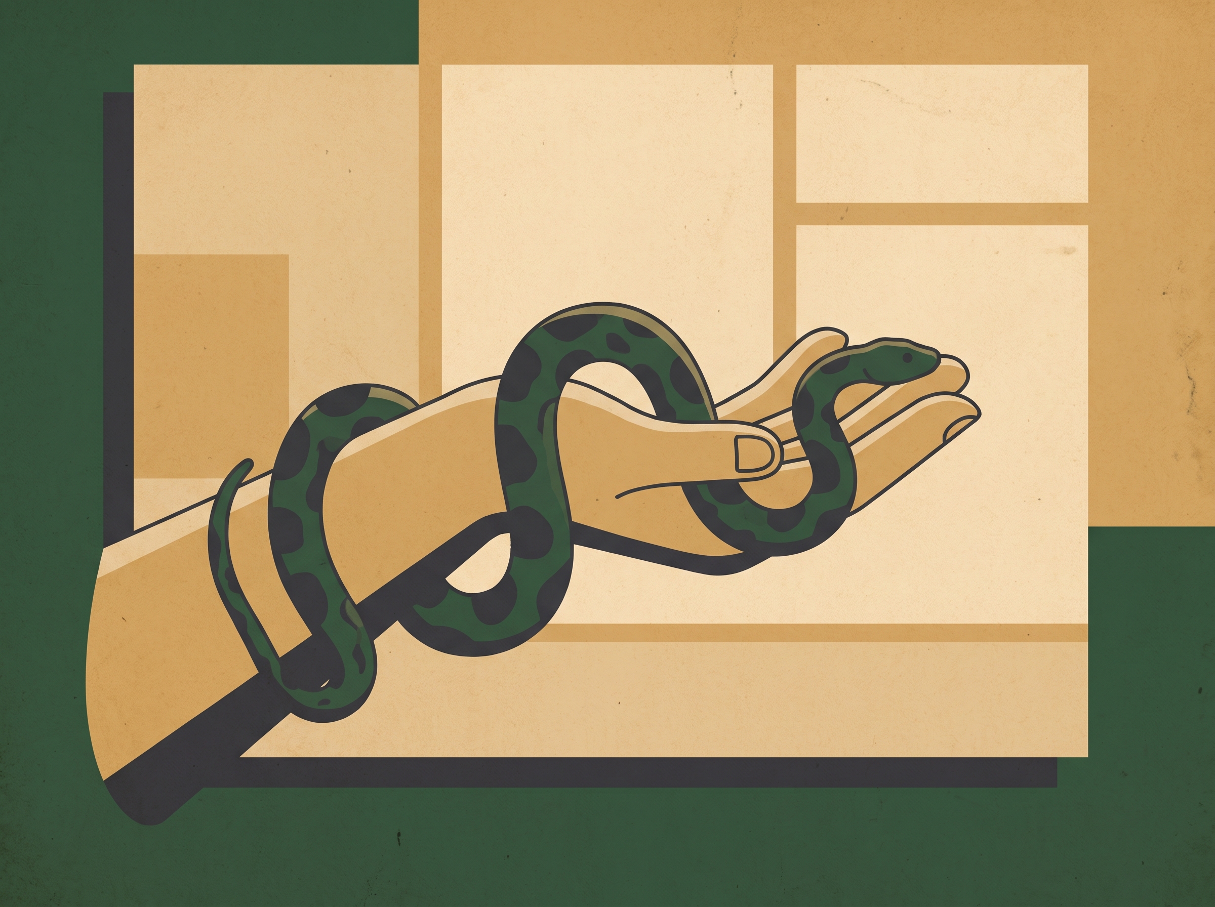 A hand supporting a corn snake's body as it moves across an open palm.